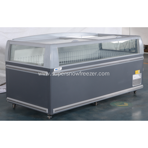 Combined sliding glass door freezer with big windows